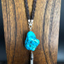 PREORDER - Braided leather necklace with turquoise nugget