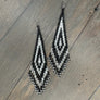 Seed bead extra long fringe earrings
