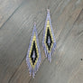 Seed bead long fringe earrings