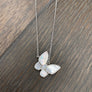 Mother-of-pearl tilted butterfly layering necklace