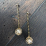 Wire swirl faux pearl ball earring