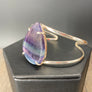 Fluorite cuff bracelet - silver