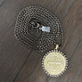 Large coin necklace - gunmetal, brushed gold