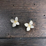 Tiny pavé cz 3D flower stud earrings