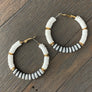 Rubber disc hoop earrings - gold