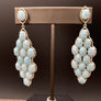 Larimar mosaic statement earrings - sterling silver
