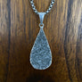 Druzy pendant on box chain - antique silver