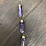 Amethyst crackle quartz “Waterfall” lariat necklace - gold