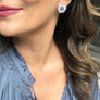 Amethyst and jasper stalactite slice flower stud earrings