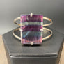 Fluorite cuff bracelet - silver