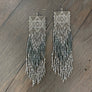 Seed bead extra long fringe earrings