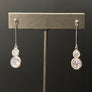 Double cz dangle earring- silver, gold