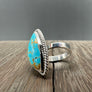 Beaded Trimmed turquoise rings - sterling silver