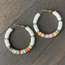 Rubber disc hoop earrings - gold
