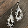 Extra quality oco geode slice earrings - silver