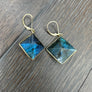 Labradorite faceted large 3d kite earrings - gold vermeil - Renee Piatt Collection