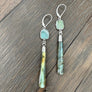Labradorite slice drop earrings - silver - Renee Piatt Collection