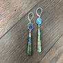 Labradorite slice drop earrings - silver - Renee Piatt Collection