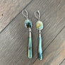 Labradorite slice drop earrings - silver - Renee Piatt Collection