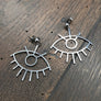 Line Drawing eye earrings - silver or gold - Renee Piatt Collection