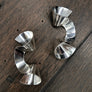 Metal ribbon wave earrings - silver, gold, rose gold - Renee Piatt Collection