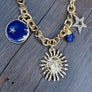 Midnight sky charm necklace - gold tone - Renee Piatt Collection
