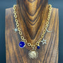 Midnight sky charm necklace - gold tone - Renee Piatt Collection