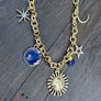 Midnight sky charm necklace - gold tone - Renee Piatt Collection
