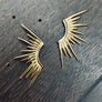 Modern gradient spike earrings - silver, gold - Renee Piatt Collection