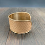 Modern leather cuff bracelet with snakeskin print - Renee Piatt Collection
