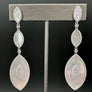 Mother - of - pearl and pavé cz, marquis statement earring - sterling silver - Renee Piatt Collection