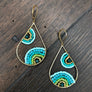 Paisley pattern seed bead teardrop earrings - Renee Piatt Collection