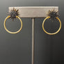 Pavé black cz sun hoops- gold, sterling silver - Renee Piatt Collection