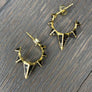 Pavé cz 3d huggie spike earring - sterling, gold vermeil - Renee Piatt Collection