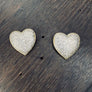 Pavé cz heart button stud earrings - sterling silver, gold vermeil - Renee Piatt Collection