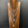 Peacock faux pearl and crystal drop necklace - mixed metal - Renee Piatt Collection