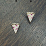 Pizza slice stud earrings - sterling silver, gold vermeil - Renee Piatt Collection
