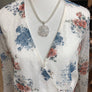 Rainbow moonstone and quartz stalactite slice necklace - Renee Piatt Collection