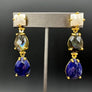 Rainbow moonstone, labradorite and sodalite earrings - gold tone - Renee Piatt Collection
