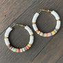 Rubber disc hoop earrings - gold - Renee Piatt Collection