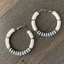 Rubber disc hoop earrings - gold - Renee Piatt Collection