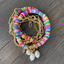 Rubber disc, paper clip and faux pearl bracelet set - gold - Renee Piatt Collection