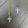 Small pave CZ cross - SS, gold vermeil - Renee Piatt Collection