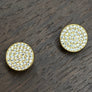 Sterling silver pavé cz disc stud earring - silver, gold, rose gold, gunmetal - Renee Piatt Collection