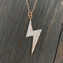 The Women Who Rock™ pavé cz lightning bolt necklace -silver, gold, gunmetal, rose gold - no coupon codes please - Renee Piatt Collection