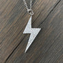 The Women Who Rock™ pavé cz lightning bolt necklace -silver, gold, gunmetal, rose gold - no coupon codes please - Renee Piatt Collection