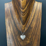 Tiny cz trimmed heart amulet necklace - sterling silver - Renee Piatt Collection