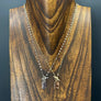 Tiny front toggle tab necklace - sterling silver and gold vermeil - Renee Piatt Collection