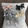 Tiny pavé cz 3D flower stud earrings - Renee Piatt Collection