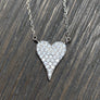 Tiny pavé heart necklace - sterling silver, gold vermeil - Renee Piatt Collection